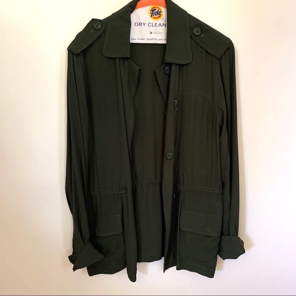 Army green button up top